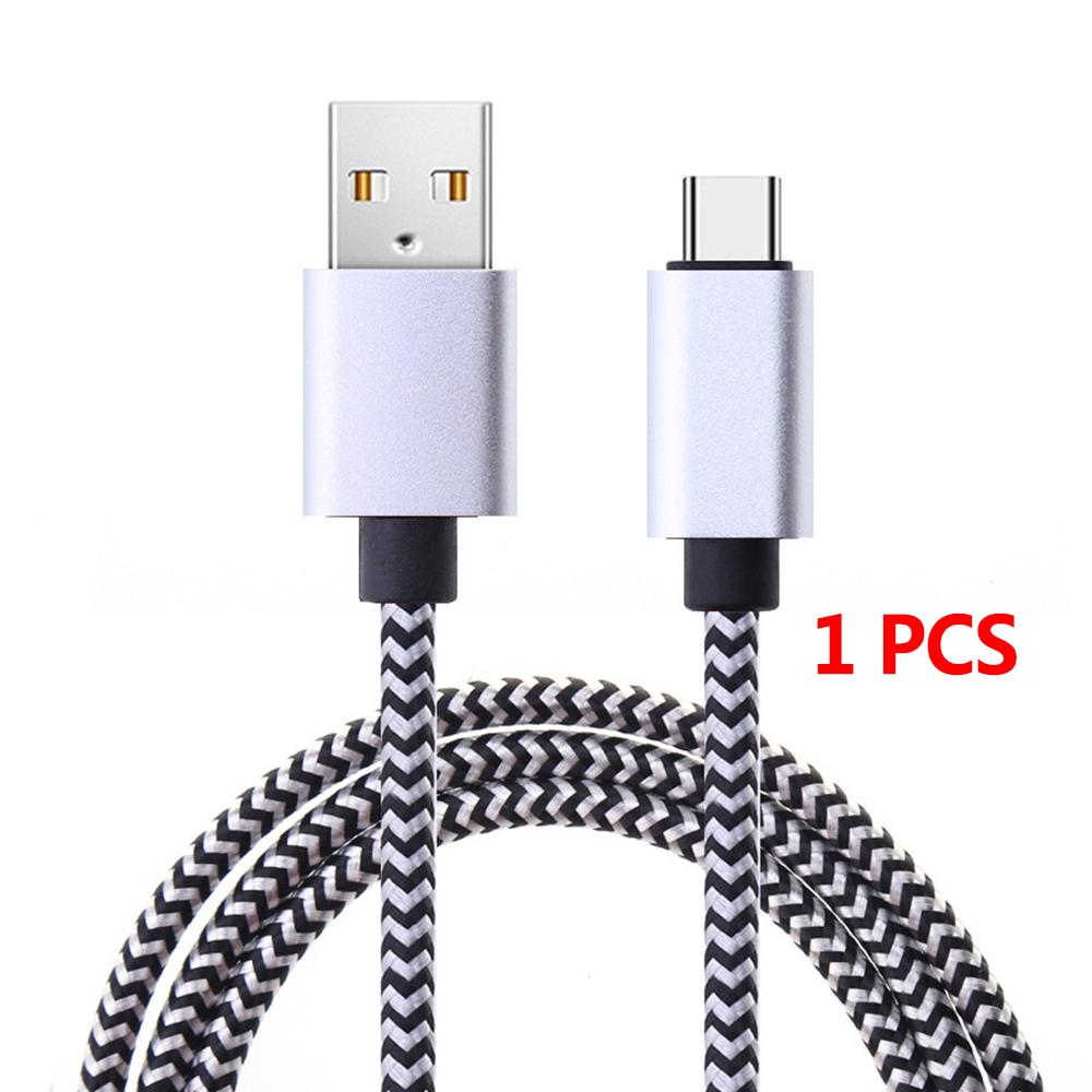 

1-3Pcs USB Type C Cable Fast Charging Battery Charger Wire Woven Nylon Data Cable Mobile Phone Charger For Huawei Samsung USB C 1m