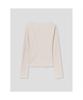 8SECONDS Ribbed Cut-Out Long Sleeve T-Shirt Beige