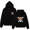 Anime One Piece Straw Hat Pirates Cherry Blossom Hoodie, Front Back Double Sided Print Pullover Sweatshirt for Men Women