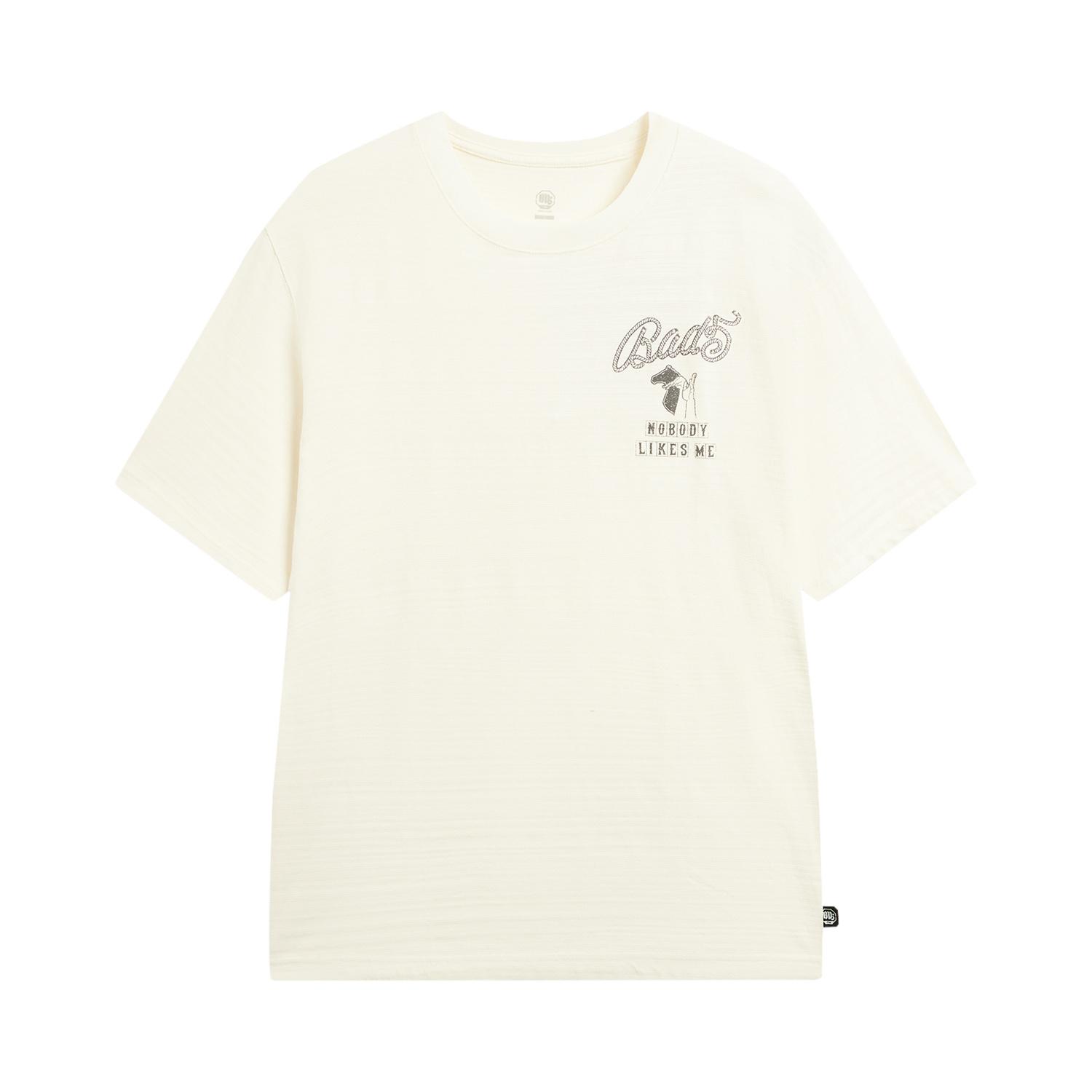 Li-Ning Badfive Loose Fit Round Neck Letter Graphic Print T-Shirt Men tops AHSW005-1 S