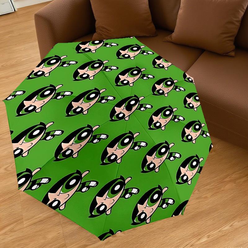 1PC Warner Powerpuff Girls Automatic Open/Close Umbrella with Windproof, 25-Rib Sturdy Canopy, Durable Ribs1242A