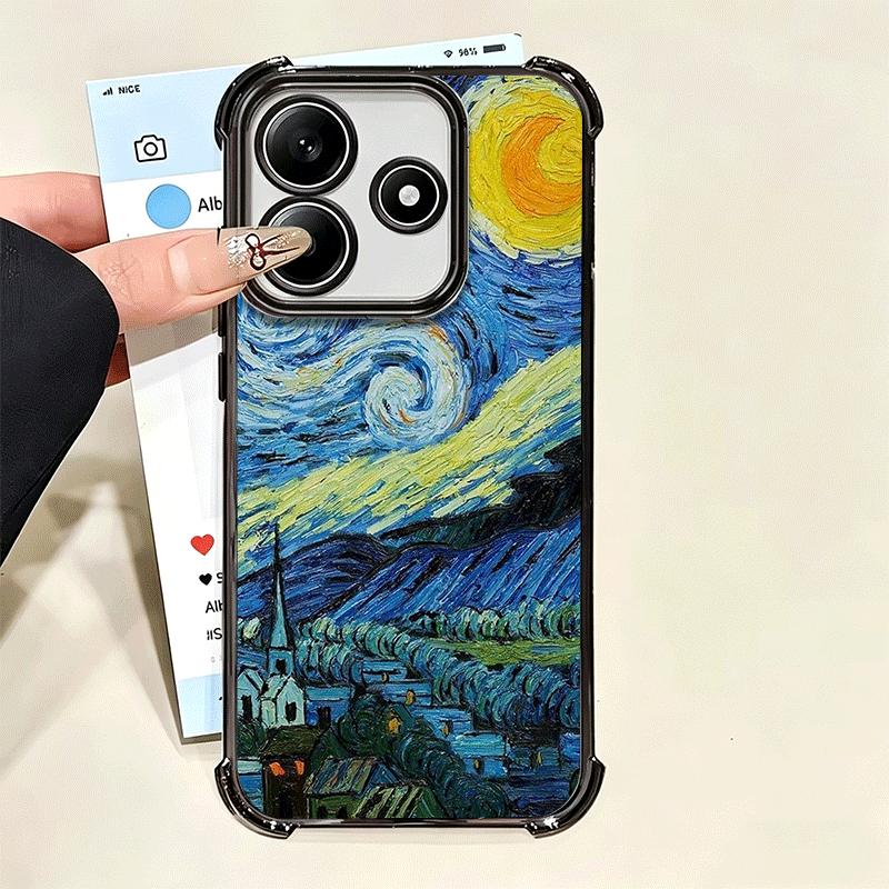 Van Gogh Ölgemälde Ästhetik Vergoldetes Handyhülle Für Xiaomi Poco X5 X6 X7 X8 Pro Max F8 Ultra F7 M8 M7 M5S Redmi 15C 15 14C 1