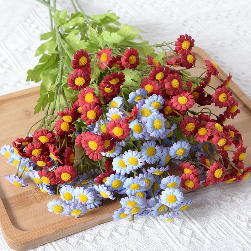 30Heads Chamomile Artificial Flowers Daisies Bouquet Fake Flower Plastic Plants for Home Wedding Outdoor Decor DIY Fake Flowers