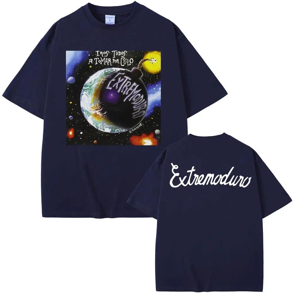 Rock Band EXTREMODURO Global Tour Mercah Tshirts Men Women Harajuku Streetwear Hip Hop Tee Loose Casual Cotton Oversized Tops