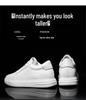 Invisible 8CM Height Increasing Men's Thick Sole White Casual Outdoor Sports Board Shoes