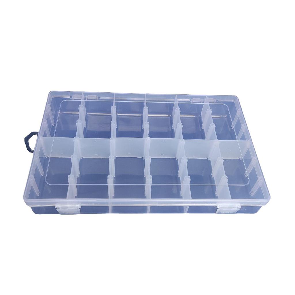 12-Grid Clear Plastic Storage Box with Dividers for Jewelry, Beads, Wiper Arms, Electronics, or Hardware