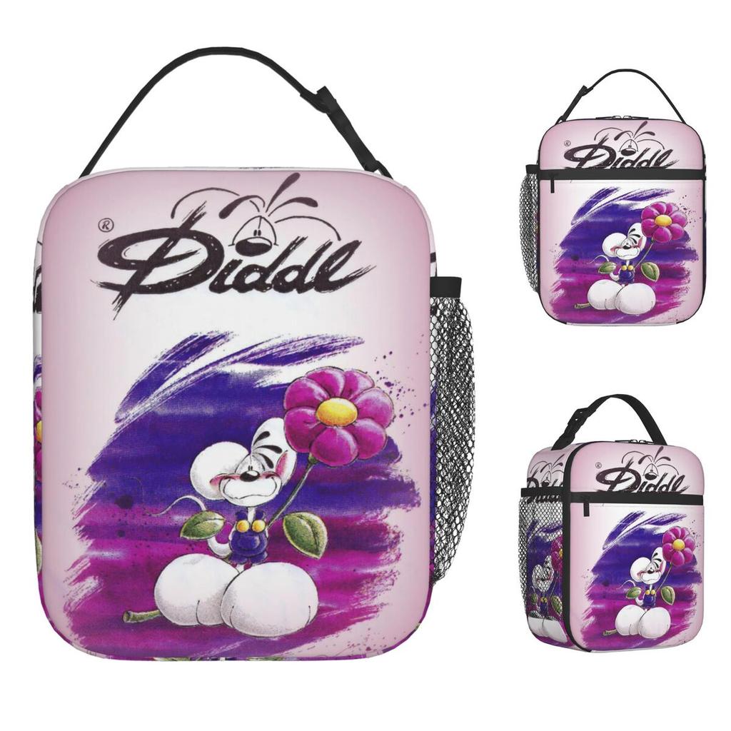 Cute Diddl Lunch Bag Funny Lunch Box Office Portable Insulated Thermal Tote Handbags For Child Oxford Print Cooler Bag