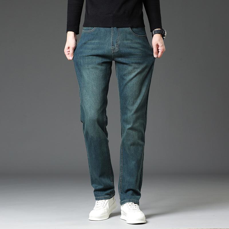 Blugi Bărbați Toamnă și Iarnă Noi Subțiri Drepti Elastici Largi Pantaloni Trendy Pantaloni Casual Bărbați Îmbrăcăminte Bărbați