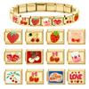Sweet Cherry Strawberry Heart Flower Y2K Gold Color Italian Charm Links Fit 9MM Bracelet Stainless Steel Making DIY Jewelry