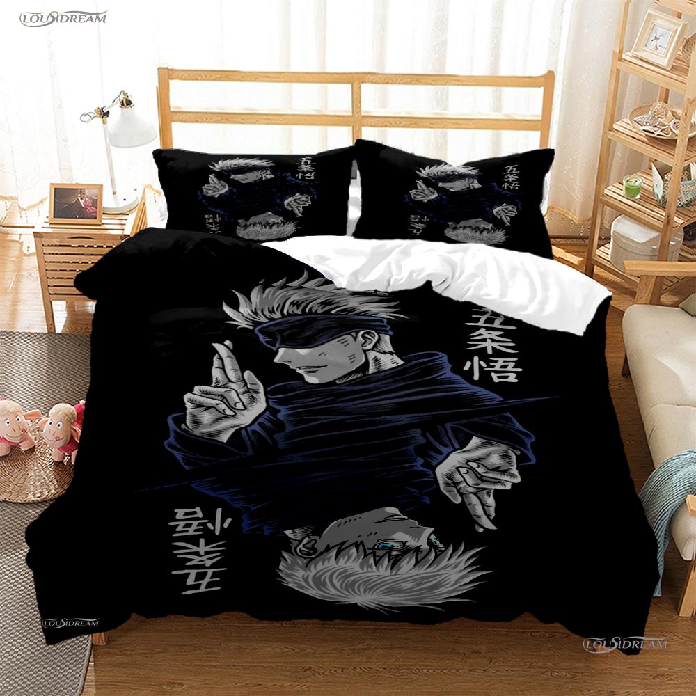 Carton Anime Jujutsu Kaisen 4 Season Duvet Cover Comforter Bedding Set Soft Quilt Cover and Pillowcases Single/Double/Queen/King
