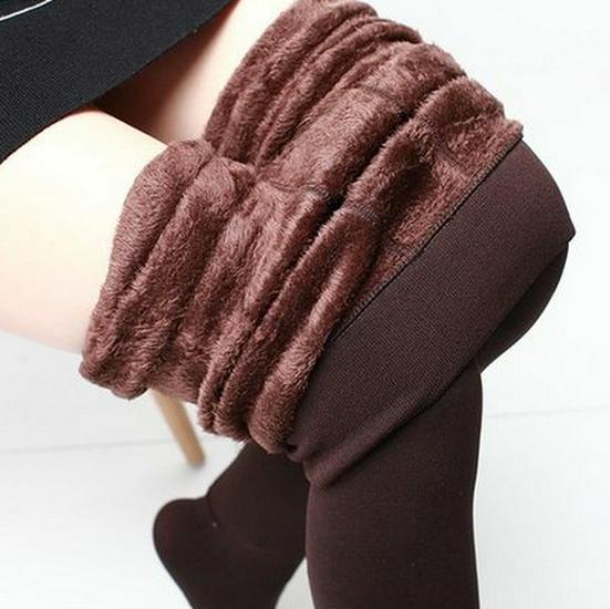 Extra Large Fleece-Lined Velvet Leggings - Step-On, One-Piece, Warm Autumn/Winter Wear