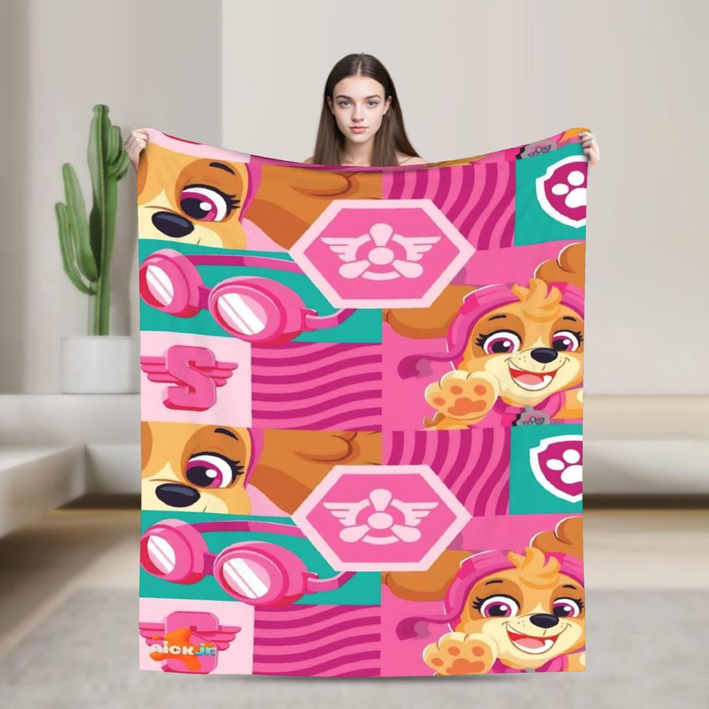 Paws Dog Cartoon blanket  Flannel Funny Breathable Throw blankets for Coverlet Decoration