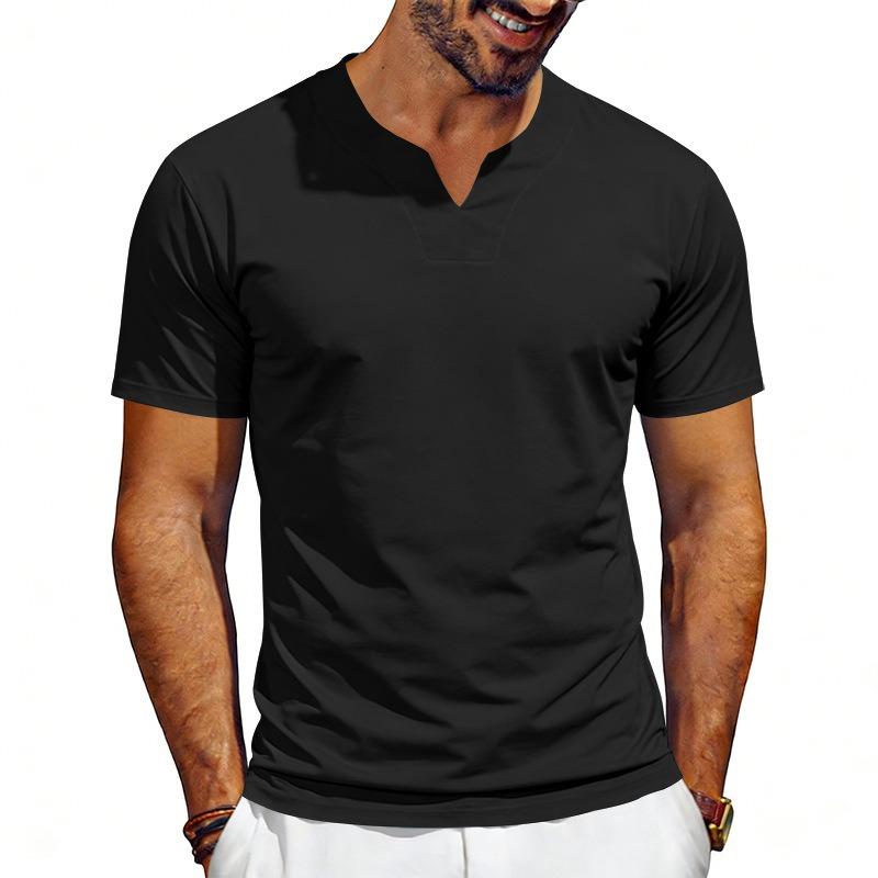 Men's V-Neck Quick-Dry Short Sleeve T-Shirt.