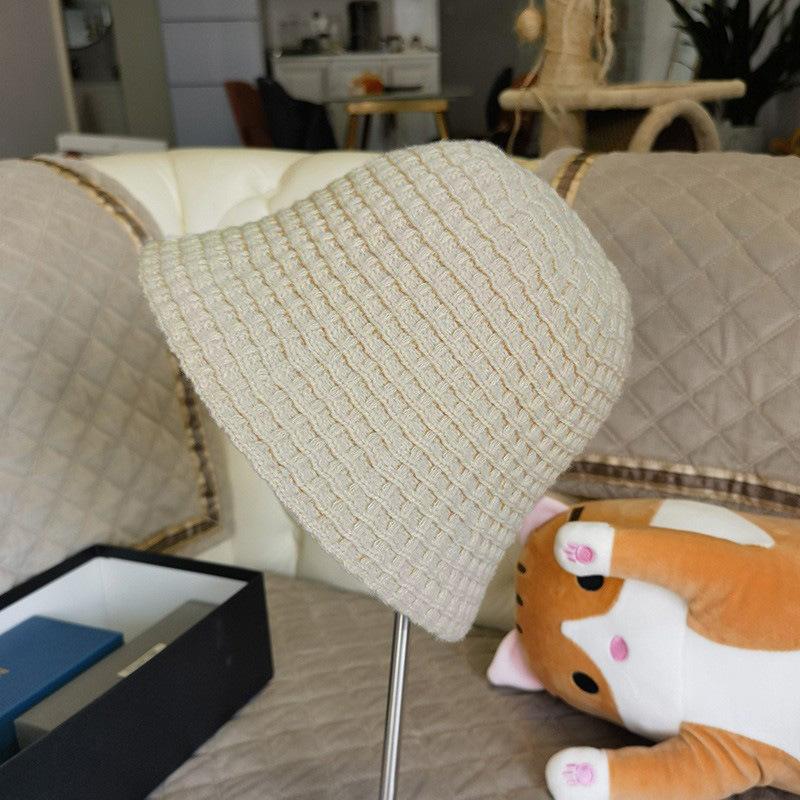 Fashion Knit Bucket Hat Soft Spring Autumn Warm Fisherman Hat Beanie Cap Crochet Knitted Skull Hat Women Basin Hat