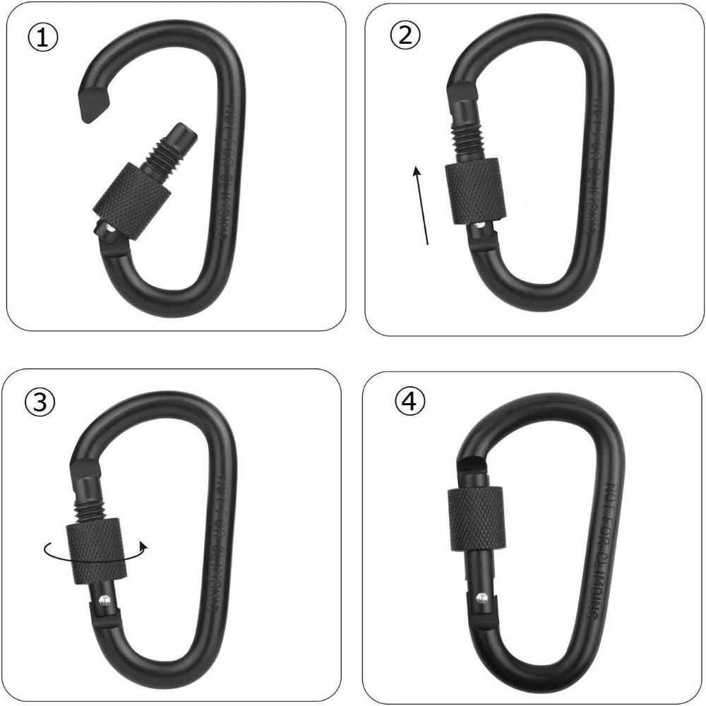 1/2/5pcs with Lock Hammock Hook Aluminum Alloy Shopping Bag Clip Hook New D-Ring Carabiners
