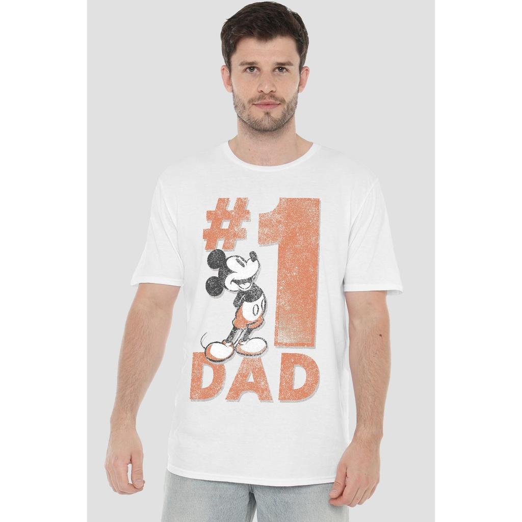 Disney Mens Number 1 Dad Mickey Mouse T-Shirt