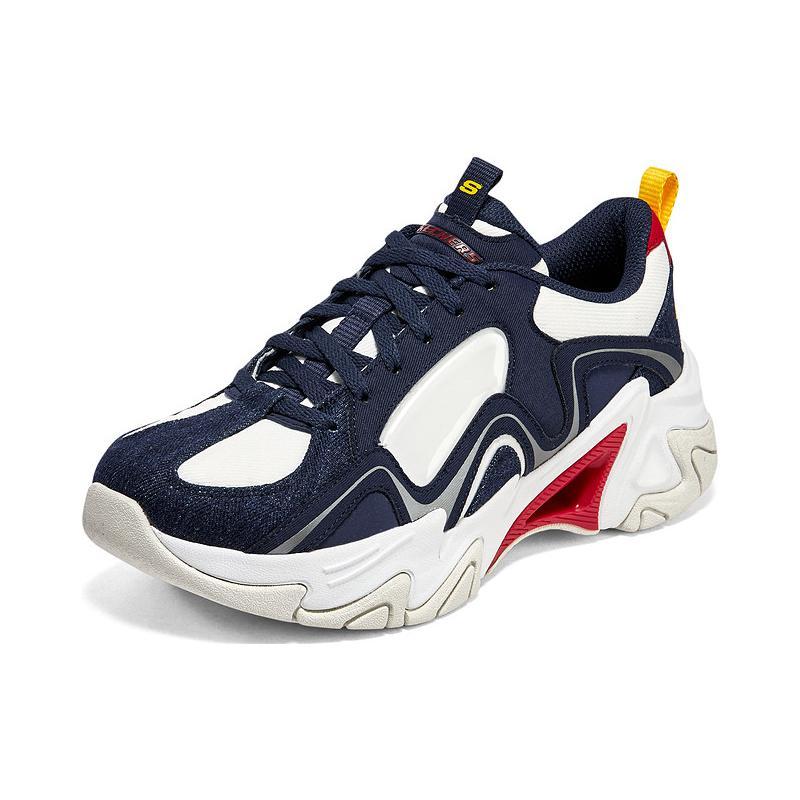 Skechers Stamina V3 Mecha Shoes 3 Low Top Chunky Sneakers Women's Blue Red 896212-NVRD