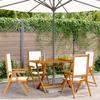VidaXL Reclining Garden Chairs Set of 4 Fabric and Solid Wood, Garden Seat, Patio Chair, Dining Chair of 3214538