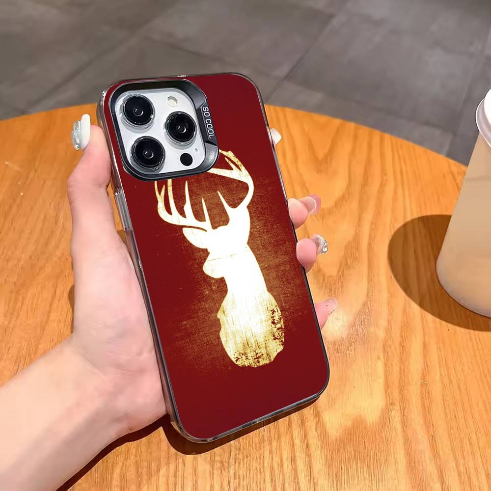 Cool B-BrowningS Huntings DEER Phone Case For iPhone 17,16,15,14,13,12,11 Plus,Pro Max,XS,Colored Silver Plated Inside Cover