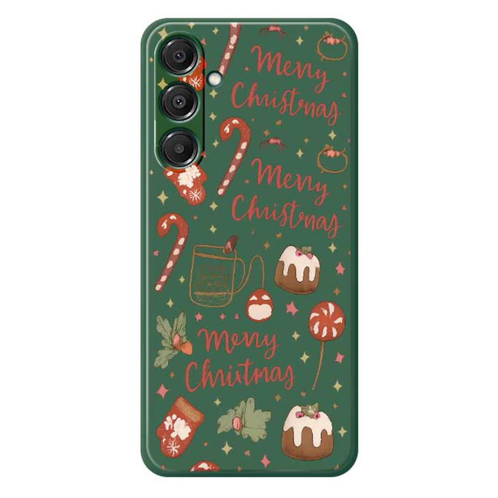 For Samsung Galaxy A16 5G/4G Case Merry Christmas Pattern Printing Straight Edge TPU Phone Back Cover