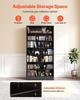 Media Storage Cabinet, 7-Tier DVD Shelf Organizer, 70 X 30 X 140 Cm Multimedia Storage Organizer for CDs, DVDs, Books and Games, CD Shelf for Living