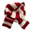 Black and White Striped Plush Small Scarf for Women Autumn and Winter Korean Style  Versatile Thickened  Warm and Cold Proof Narrow Scarf