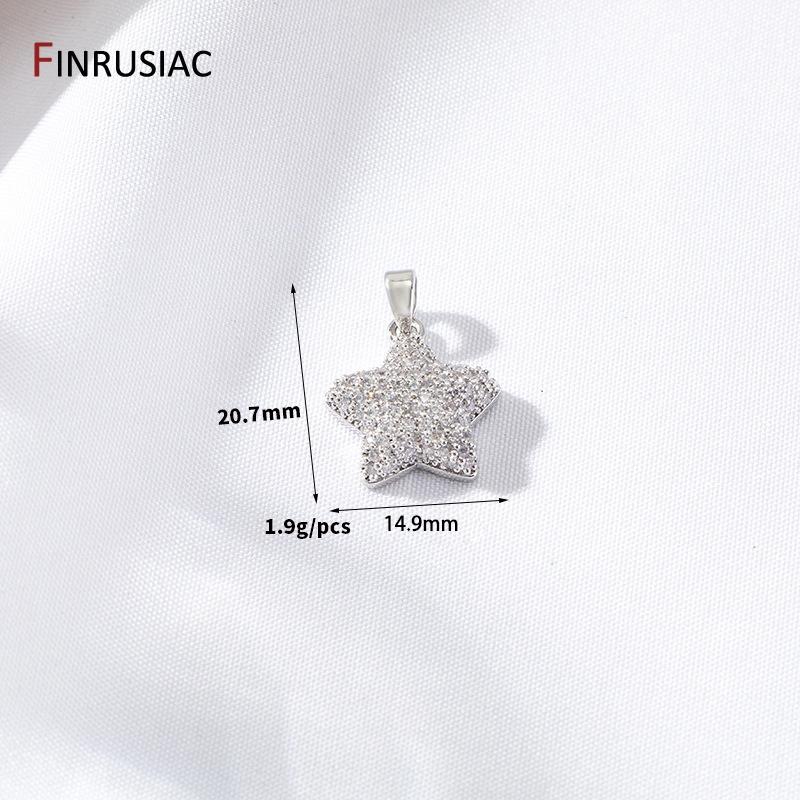 

14K Gold Plated Brass Colorful Zircon Star Charm Pendant For DIY Handmade Necklace Bracelet Jewelry Making Accessories 1 piece