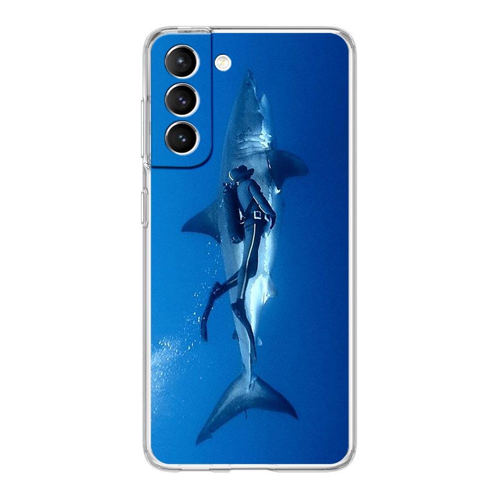 Phone Case For Samsung Galaxy S25 S24 S23 FE S22 Ultra S20 S21 5G S10 Plus S10E Soft Clear Cover Diver Diving