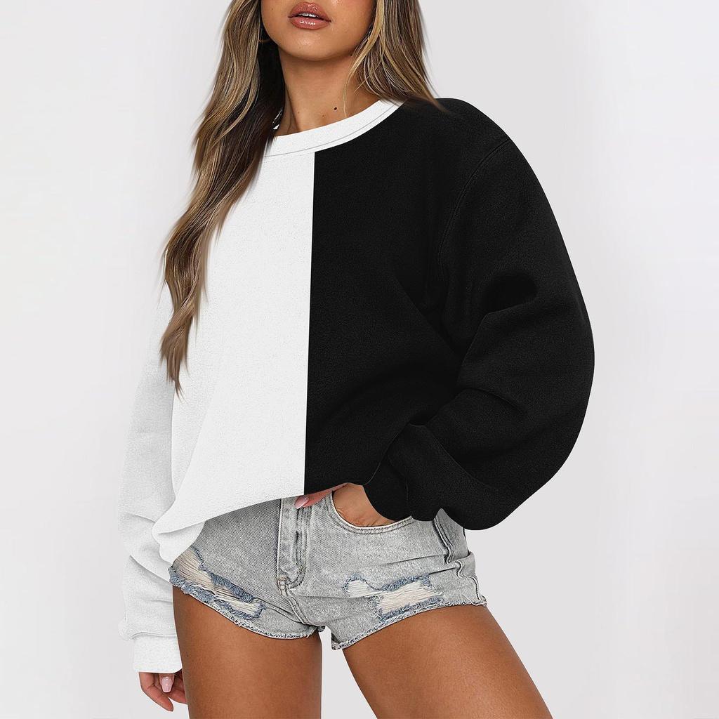 Women  Winter Tops Women's Long Sleeve Sweatshirt Casual Crewneck Loose Fit Pollover Fleece Tops