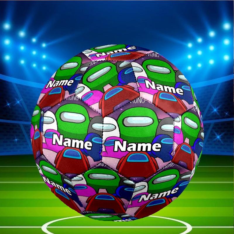 Custom Name Personalized Among Us Print Size 5 Soccer Ball Training & Match Football, for Team, Kicking, Gift for Football