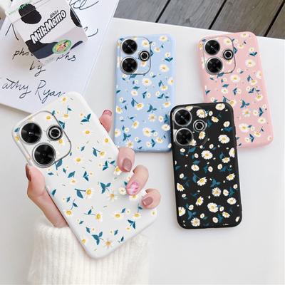 Śliczna dziewczyna z kwiatami miękka silikonowa obudowa do Xiaomi Redmi Note 13 Pro 13C Samsung A35 A55 M35 M34 iPhone Huawei Honor 200 Ochronna obudowa odporna na wstrząsy