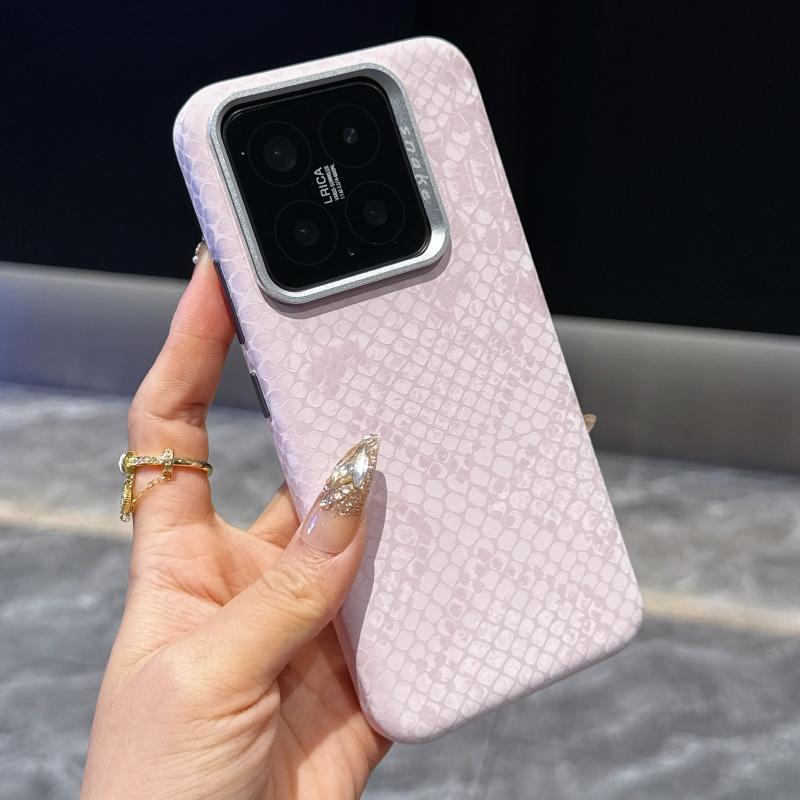 For Xiaomi Mi 15 14 15s Pro Case Luxury Snakeskin Texture Leather Magnetic Metal Lens Full Protection Anti-Fingerprint Cover