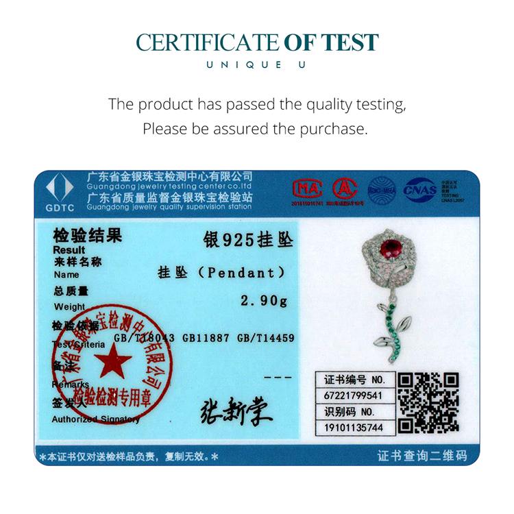 BAMOER 925 Sterling Silver Pink Zircon Rose Flower Bead Charms for Women Original Bracelet Bangle Necklace DIY Jewelry