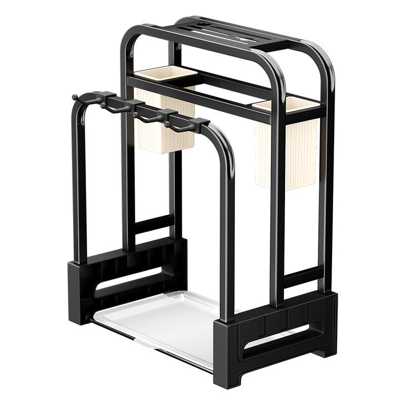 201 Nerezový kuchyňský nůž a stojan na krájecí prkénko s držákem pokliček a organizérem na náčiní