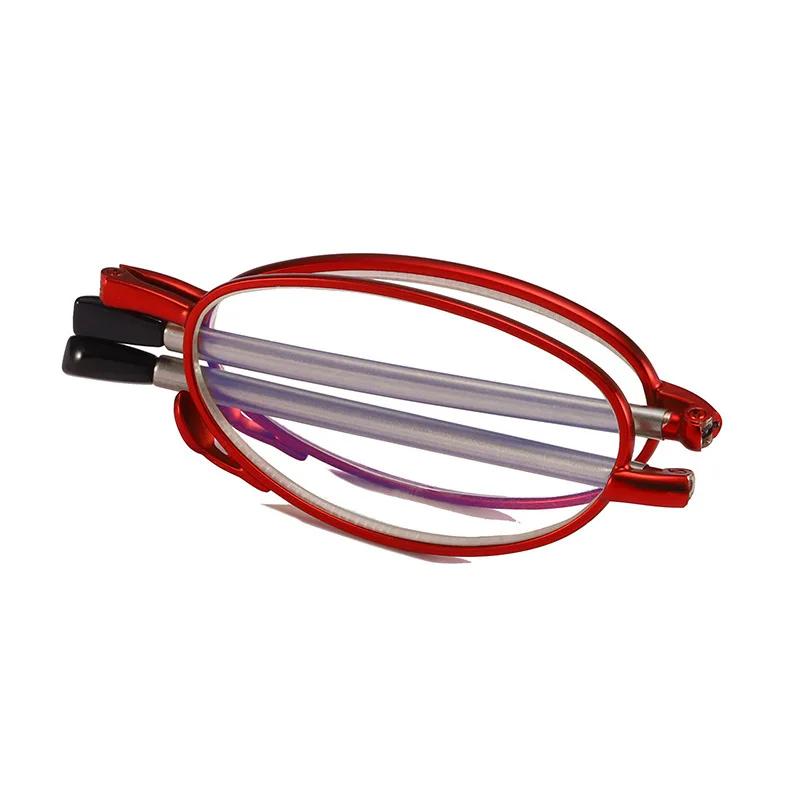Gafas de lectura plegables y portátiles con cremallera y nuevas antenas y patas telescópicas, gafas para presbicia antiazul, gafas unisex ultraligeras