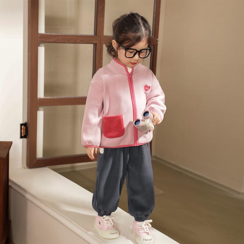 LUSON Baby Girl Winter Fleece-Lined Sweatpants 100