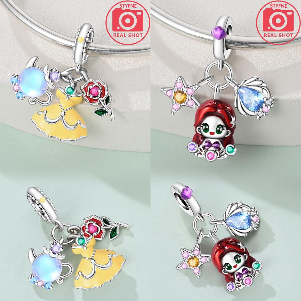 Original Copper Colorful Cute Heart Princess Unicorn Charms Beads Fit Bracelets & Necklace Women Diy Jewelry Making