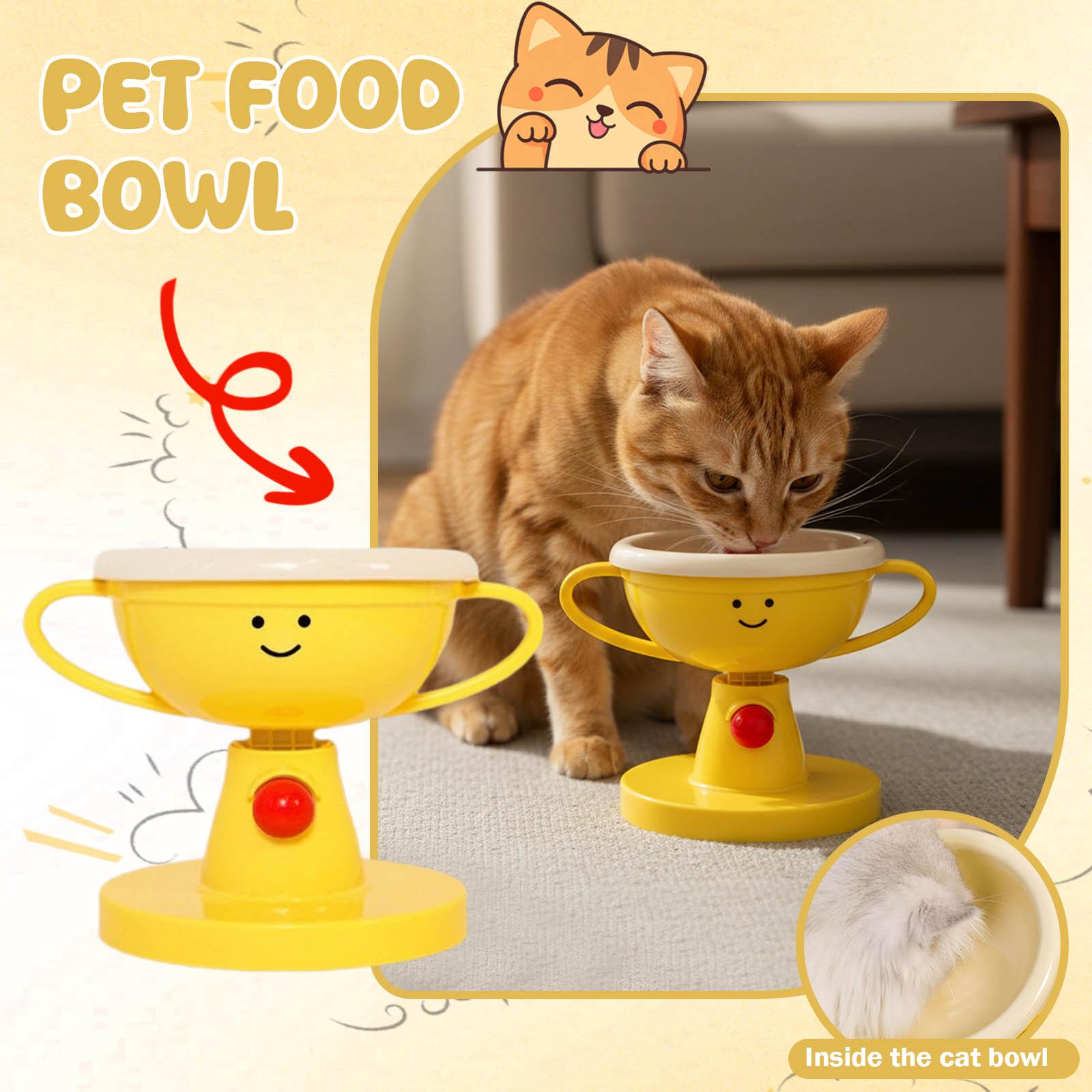 

Adjustable Height Bowl And Small Dog Feeder - 5-tier Booster Food And Water Stand, 15° Tilt Neck Design. One Size жовтий