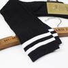 Women Striped Cotton Long Socks Japanese JK Black White Knee High Stockings Students Girls Solid Color Long Tube Leg Warm Socks