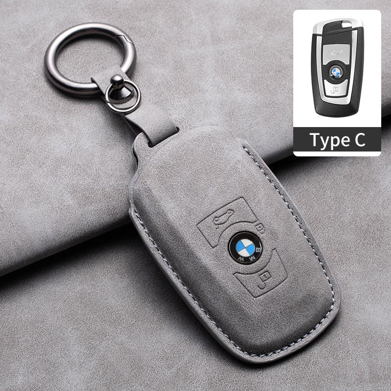 Suede Leather Car Smart Key Case Fob Cover Shell for BMW 1 2 3 4 5 6 7 Series X1 X3 X4 F10 F07 F20 Z10 X5 X6 F36 F25 F26 F30 F34