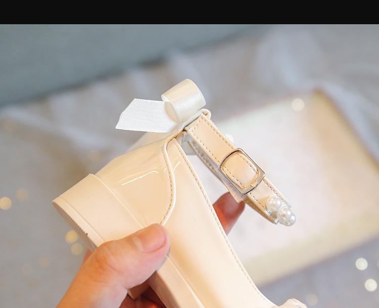 2022 Autumn Girls' Pearl Patent Leather Mary Jane Shoes - Soft Sole for Little Princess