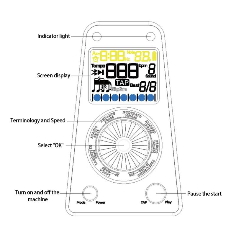 Rhythm Training Metronome Rechargeable Battery Beat Trainer Metronome Exercise Metronome Device Quiet Training Accessory