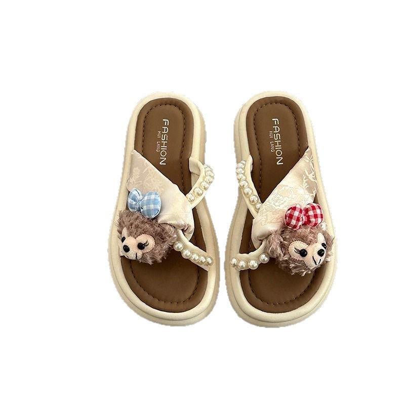 Cute Cartoon Shirley Mei Flip-flops Women 2025 Summer New Versatile and Comfortable Fashion Beach Cool Slippers
