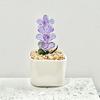 Faux Crystal Flower Figurine Mini Hand Blown Glass Potted Flower Ornament for Home Office Table Decor Gifts for Wedding Birthday Mother's