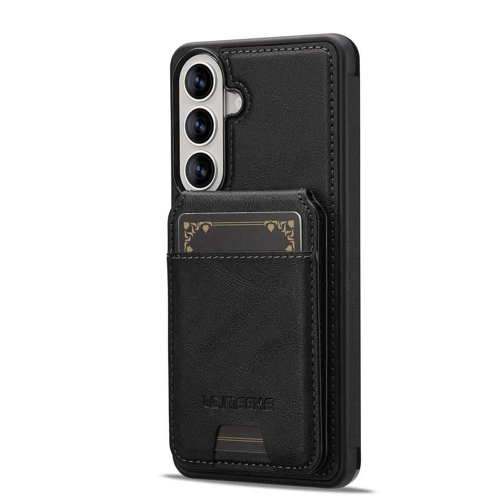 LC.IMEEKE L3 For Samsung Galaxy S26+ Magnetic Case Detachable Card Holder Leather TPU Mobile Cover