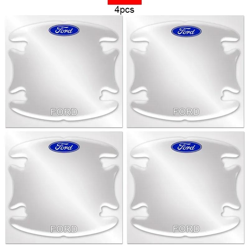 4Pcs Invisible Transparent Car Door Handle Scratches Films Protection Sticker For Ford Focus 2 3 Fiesta Mk2 Mustang Auto Styling белый