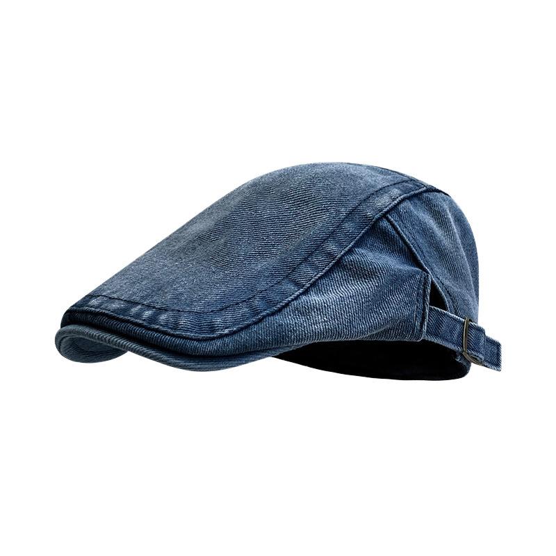Retro Washed Denim Beret Women's Men's Fashionable Casual Artist Hat Versatile New Forward Cap for All Seasons