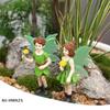 2 Stück Lustige Fee Junge und Mädchen Statue, Feengarten Zubehör, Harz Skulptur für Mikrolandschaft Blumentopf Rasen Hof Garten