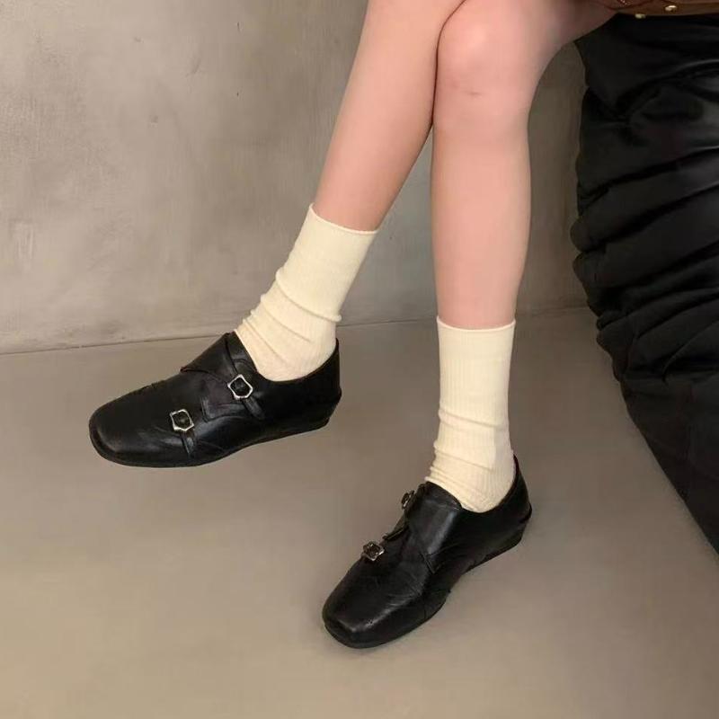 

Женские замшевые туфли Мэри Джейн, балетки с двойными ремешками на пряжках и деталью в виде банта-бабочки, элегантные женские туфли для подъема, балетки 35 чёрный