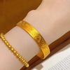 Elegant Gold-Plated Copper Bangle for Women - Plain Style